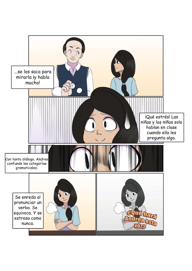 Una chiquita enseñando a grandes